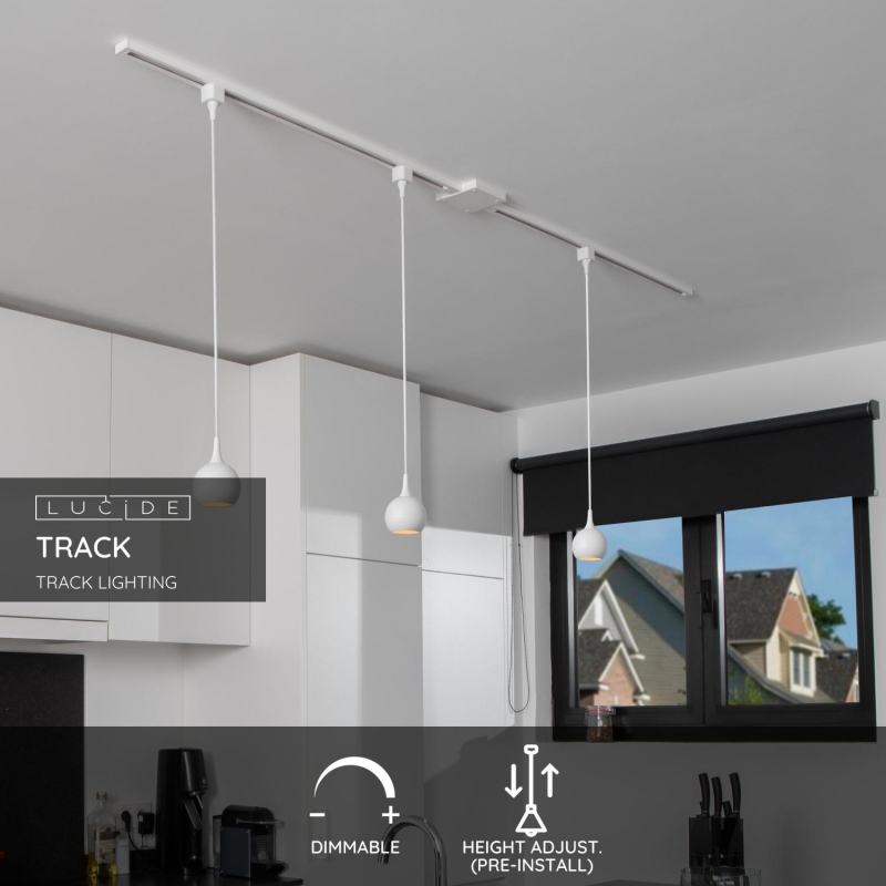 Lucide TRACK FAVORI prívesok - 1-okruhový systém osvetlenia koľajníc - 1xGU10 - biely (predĺženie)